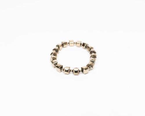 Iron Pyrite Cubical Beaded Bracelet