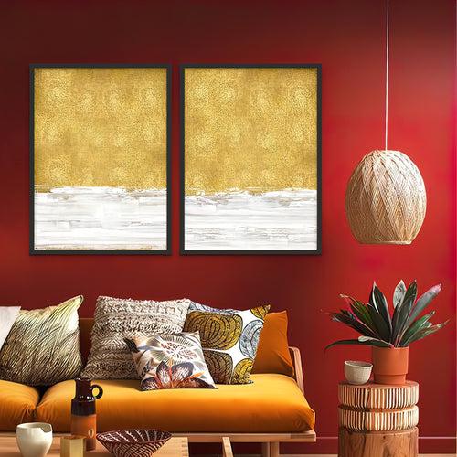 Gold Glam Wall Set 106 | Painting for Living room and Bedroom