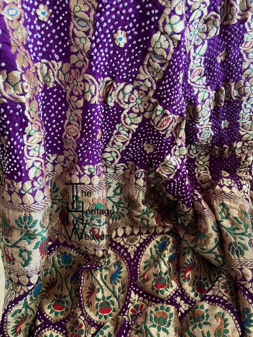 Pure Georgette Dupatta x Bandhej x Gharchola x Purple