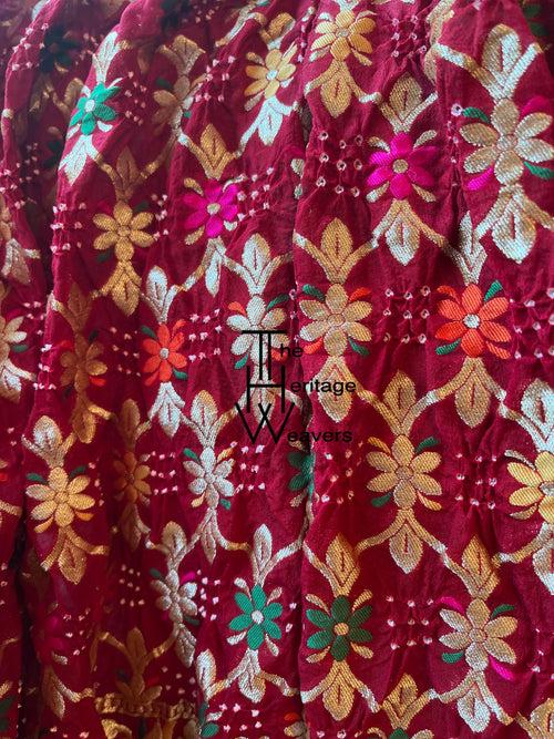 Pure Georgette Dupatta x Bandhej x Patola x Maroon