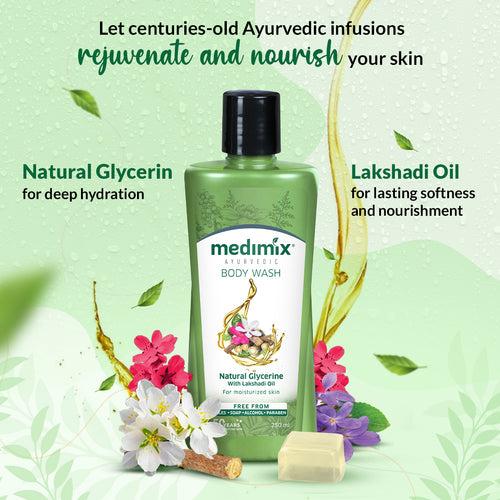 Natural Glycerine & Lakshadi Oil Body Wash - 250 ML | Pack of 2