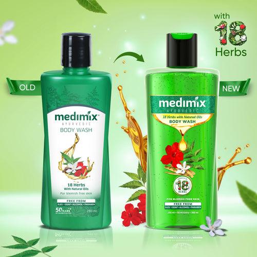 18 Herbs with Natural Oils Body Wash For Blemish Free Skin | 250ml + 50ml Extra