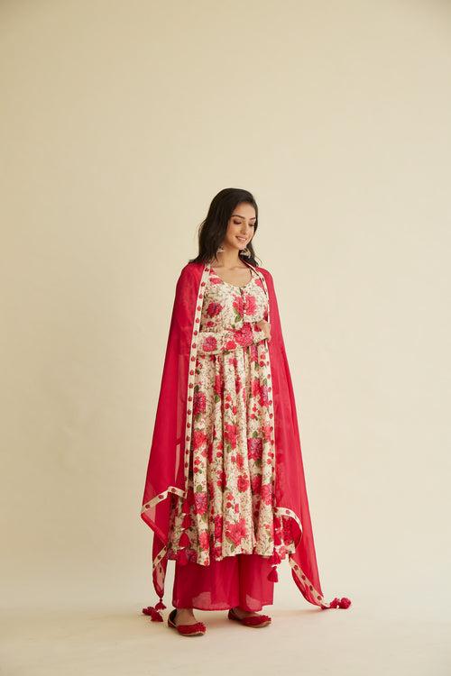 Khwaab Chanderi Anarkali Set