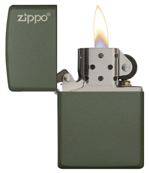 Zippo Green Matte with Logo - 221ZL