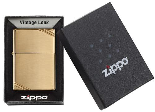 Zippo High Polish Brass Vintage with Slashes - 270
