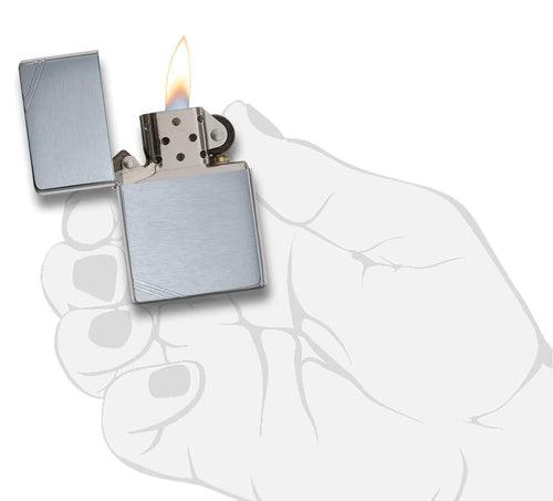 Zippo Vintage Brushed Finish Chrome - 230