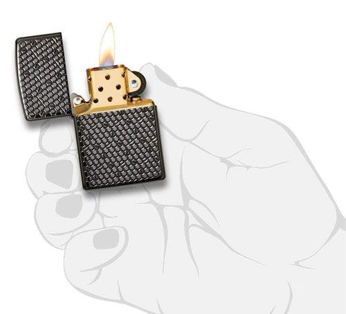 Zippo Hexagon Design (Brass Insert) - 49021