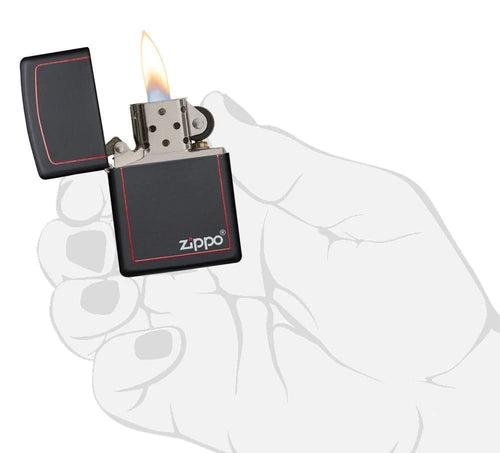 Zippo Black Matte with Border - 218ZB