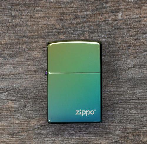 Zippo High Polish Teal with logo - 49191ZL