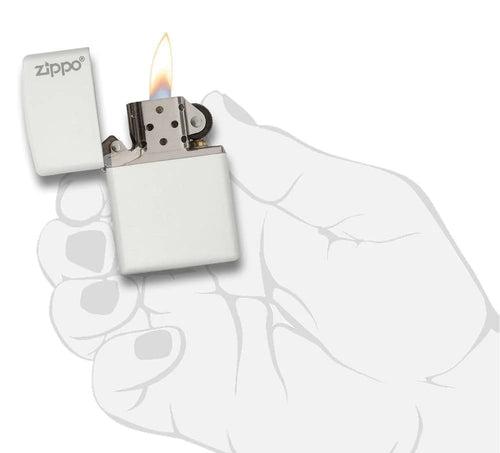 Zippo White Matte with Logo - 214ZL