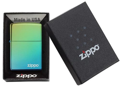 Zippo High Polish Teal with logo - 49191ZL