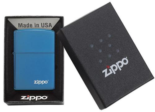 Zippo High Polish Blue Zippo Logo- 20446ZL