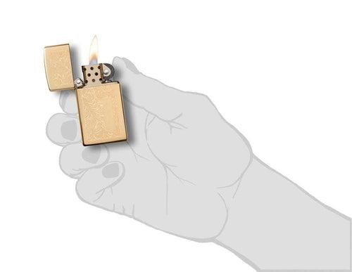 Zippo Slim Brass Venetian - 1652B