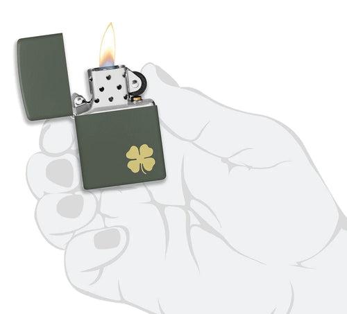 Zippo Four Leaf Clover Design - 49796