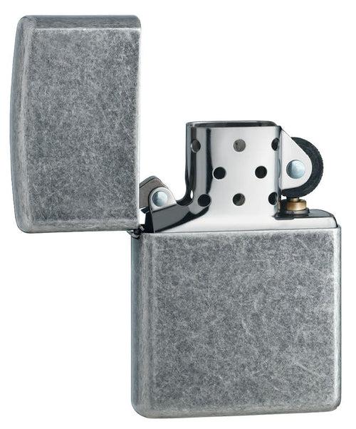 Zippo Antique Silver Plate Flat Btm - 121FB