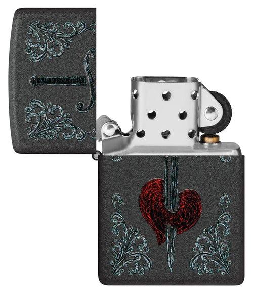 Zippo Heart Dagger Tattoo Design - 48617