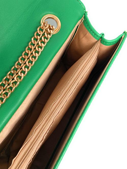 Green Quilted Convertible Shoulder Bag