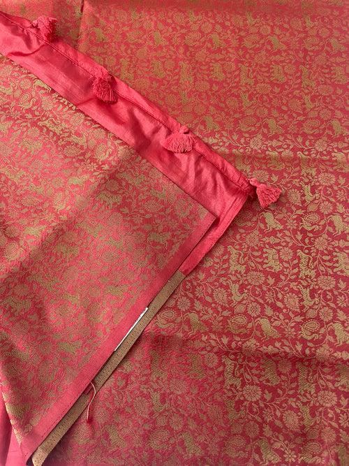 Semi soft silk saree with brocade pallu & blouse MSBS102 RED