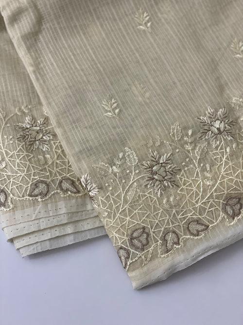 NetKota embroidery saree - MNGF101 PALE YELLOW