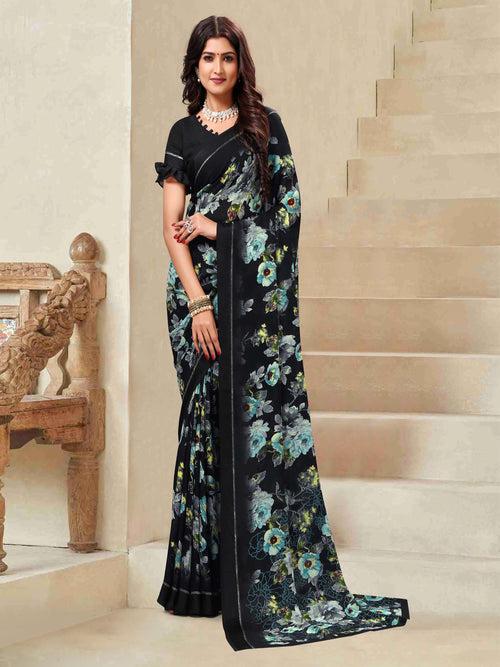 Navy Georgette Saree