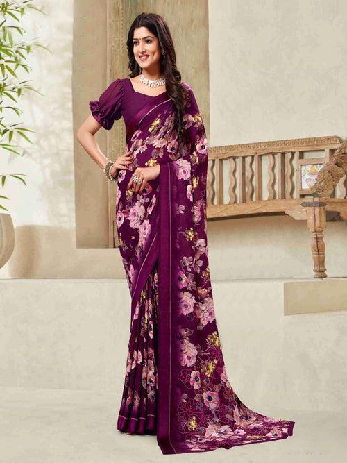 Navy Georgette Saree