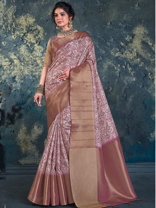 Light Purple Soft Dola Silk Saree