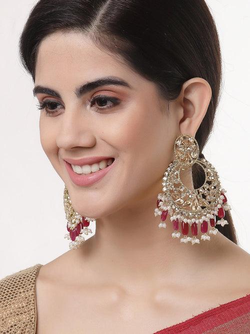 Begum Jhumkis in Red