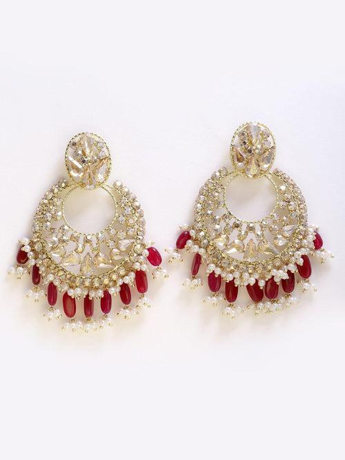 Begum Jhumkis in Red