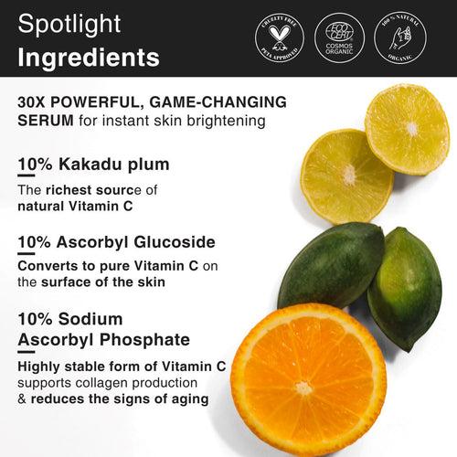 30X Vitamin C Serum for Bouncier & Brighter Skin, Dermatologically Tested