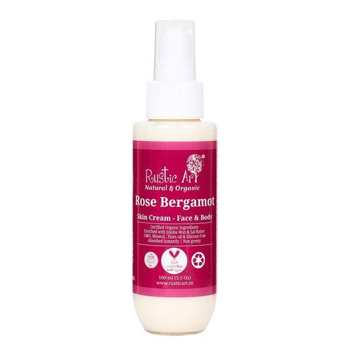 Rose Bergamot Skin Cream - Face & Body Moisturizer (100ml)