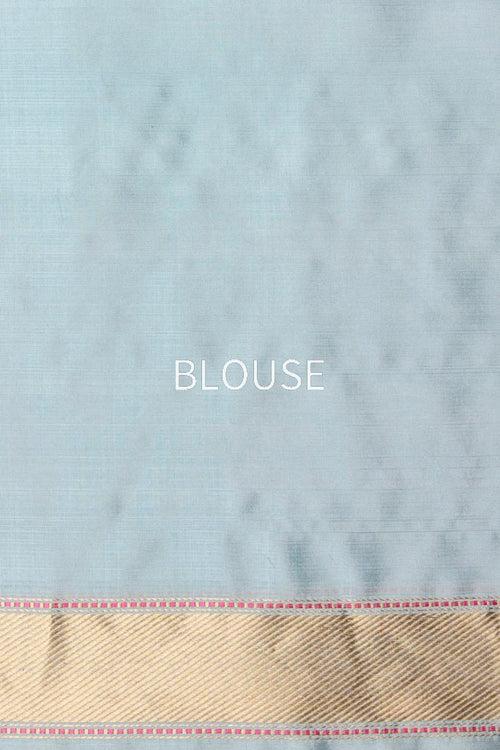 Powder Blue Handwoven Banarasi Kadhua Organza Silk Saree