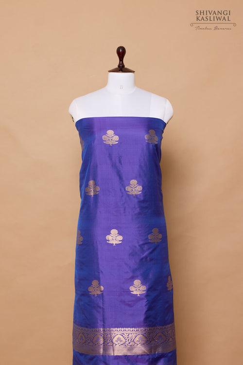 Royal Blue Handwoven Banarasi Silk Suit Piece