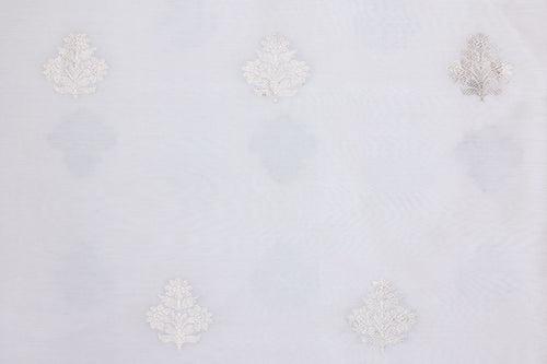 Off White Handwoven Banarasi Chiniya Silk Fabric