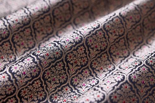 Black Handwoven Banarasi Silk Fabric