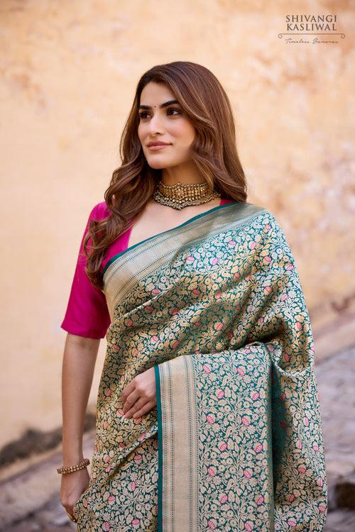 Green Handwoven Banarasi Silk Saree