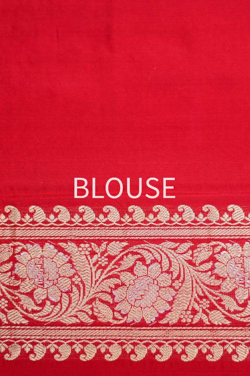 Red Handwoven Banarasi Kadhua Silk Saree