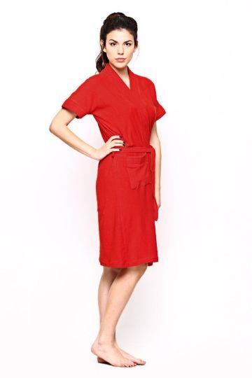 Red Rose Plain Bathrobe