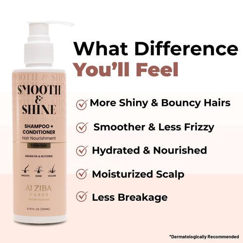 Smooth & Shine Shampoo With D-Panthenol & Argan Oil Extract (Hair Nourishment Shampoo) – 200ML