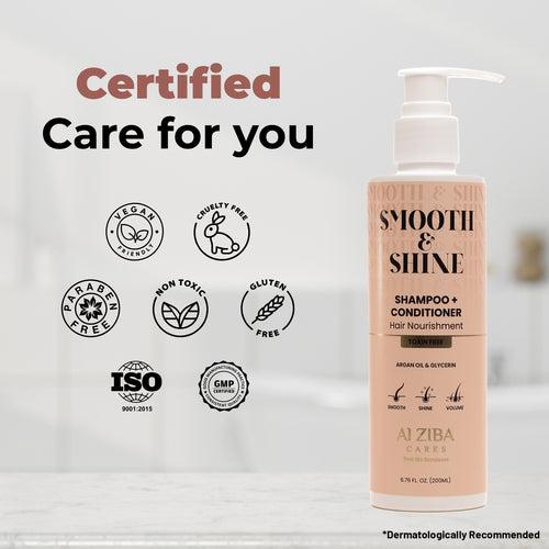 Smooth & Shine Shampoo With D-Panthenol & Argan Oil Extract (Hair Nourishment Shampoo) – 200ML