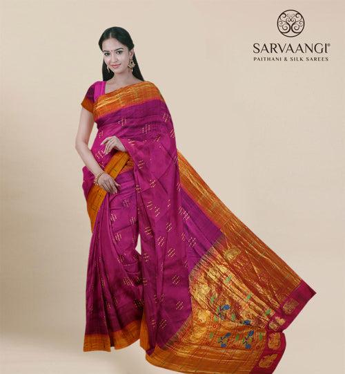 Pure Silk South Paithani Saree in Magenta