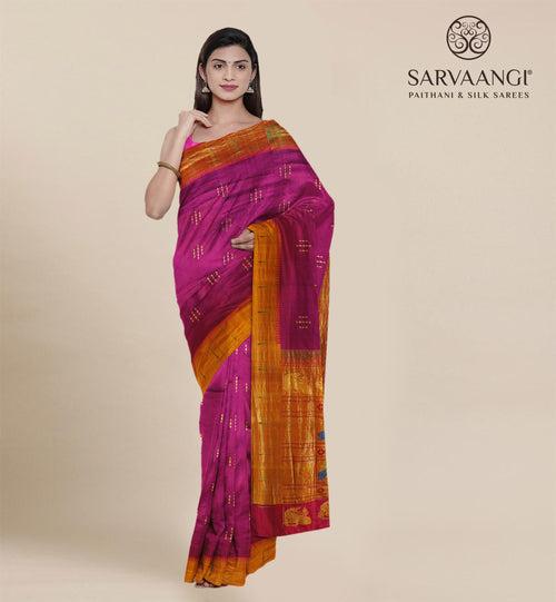 Pure Silk South Paithani Saree in Magenta