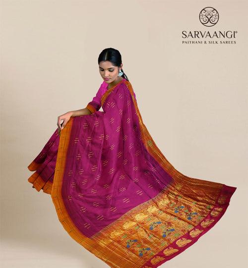 Pure Silk South Paithani Saree in Magenta