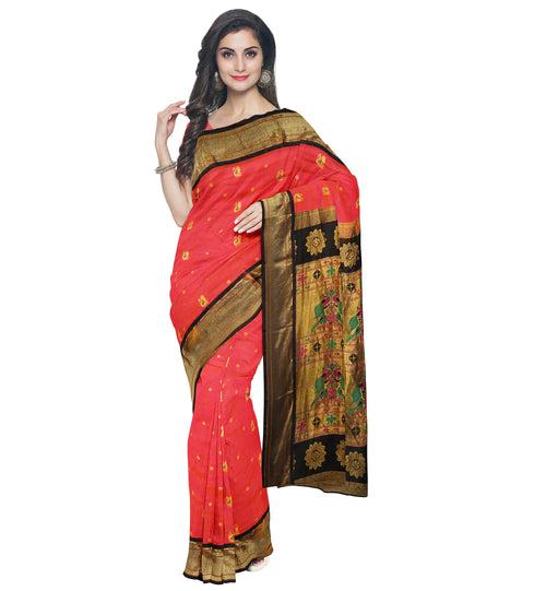 Pure Silk South Paithani In Red