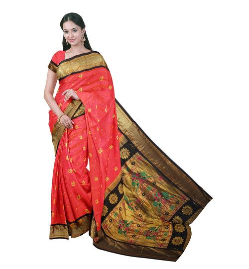 Pure Silk South Paithani In Red