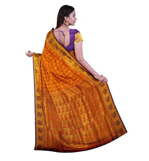 Pure Silk Paithani In Mango Yellow