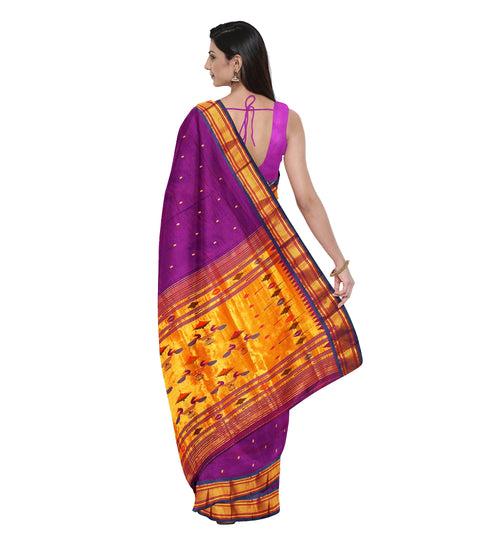 Pure Silk Paithani In Magenta