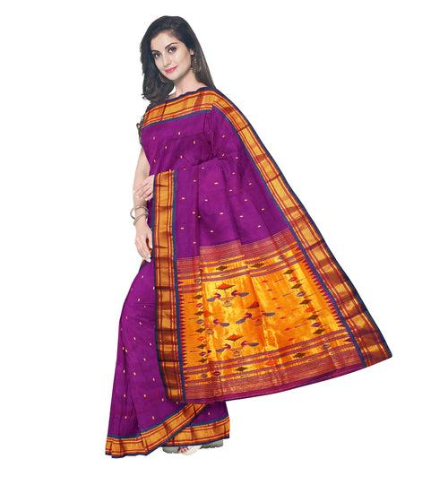 Pure Silk Paithani In Magenta