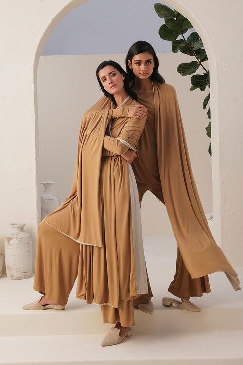 Sand Skin Sleeves Jumpsuit (Sand)