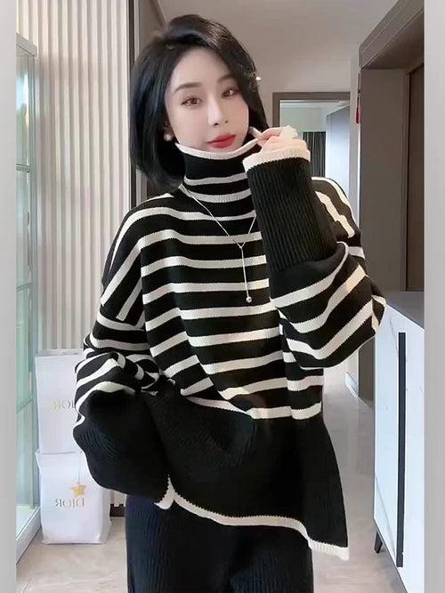 Saleena Stripes Knitted Cords Set