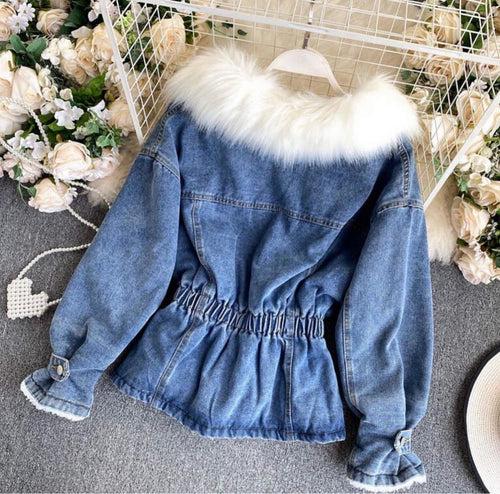 Warm Denim Fur Jacket